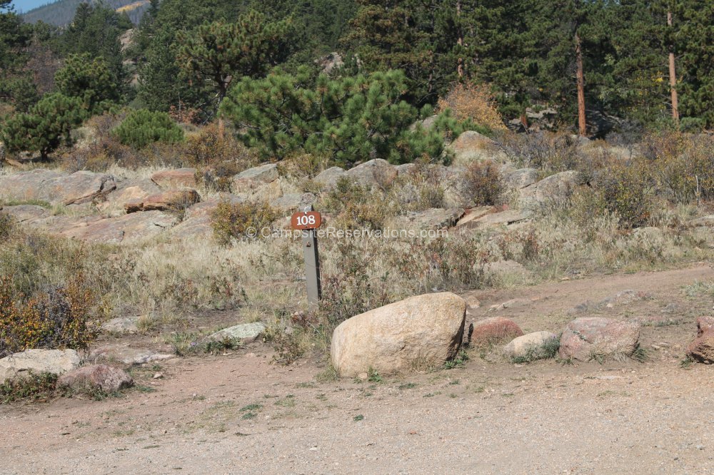 Campsite 108 in Moraine Park Campground at Rocky Mountain National Park